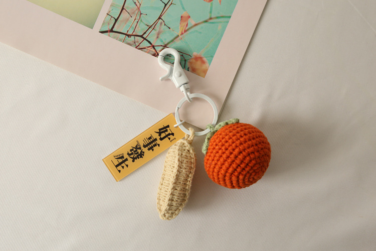 Bag Fragrant Words High Quality Persimmon Peanut Pendant Good Things Happen Keychain in Stock Wholesale Bag Fragrant Words High Quality Persimmon Peanut Pendant Good Things Happen Keychain in Stock Wholesale