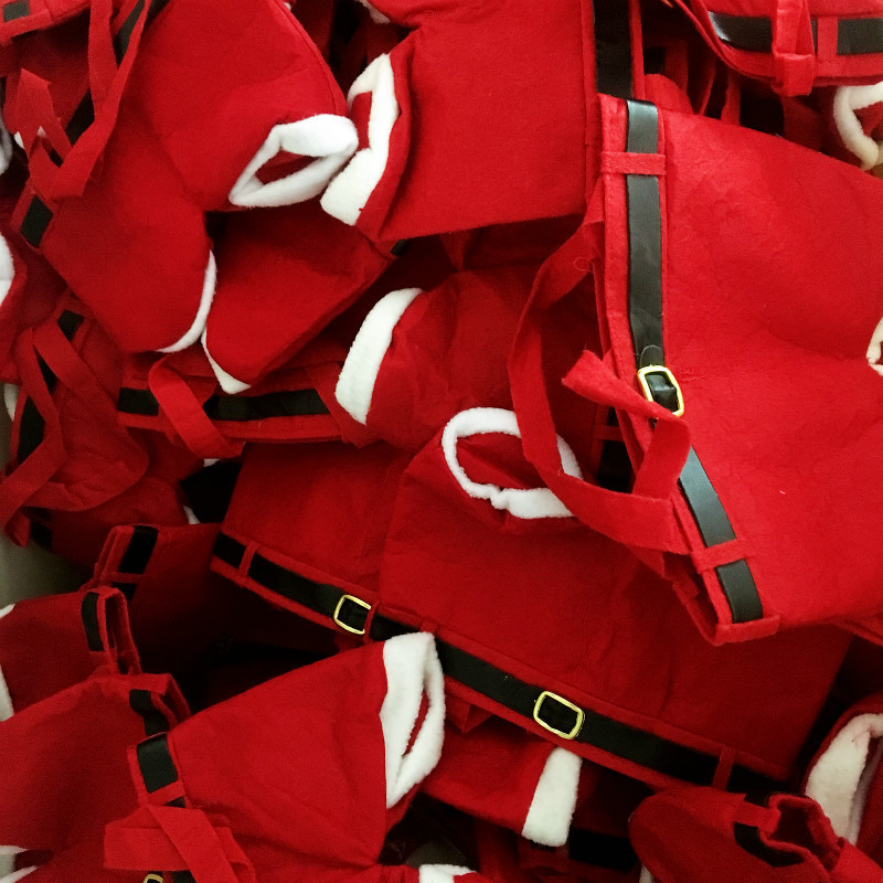 Factory Direct Sales Stock Christmas Hot Gift Bag Christmas Bag Christmas Bright Red Christmas Candy Bag
