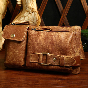 Factory Wholesale Men's Belt Bag Korean Multi-Functional Outdoor Waist Chest Bag Shoulder Sports Bag Matte Leather Men's Real-Leather Bag Factory Wholesale Men's Belt Bag Korean Multi-Functional Outdoor Waist Chest Bag Shoulder Sports Bag Matte Leather Men's Real-Leather Bag