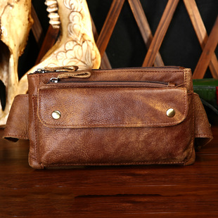 Factory Wholesale Men's Belt Bag Korean Multi-Functional Outdoor Waist Chest Bag Shoulder Sports Bag Matte Leather Men's Real-Leather Bag Factory Wholesale Men's Belt Bag Korean Multi-Functional Outdoor Waist Chest Bag Shoulder Sports Bag Matte Leather Men's Real-Leather Bag