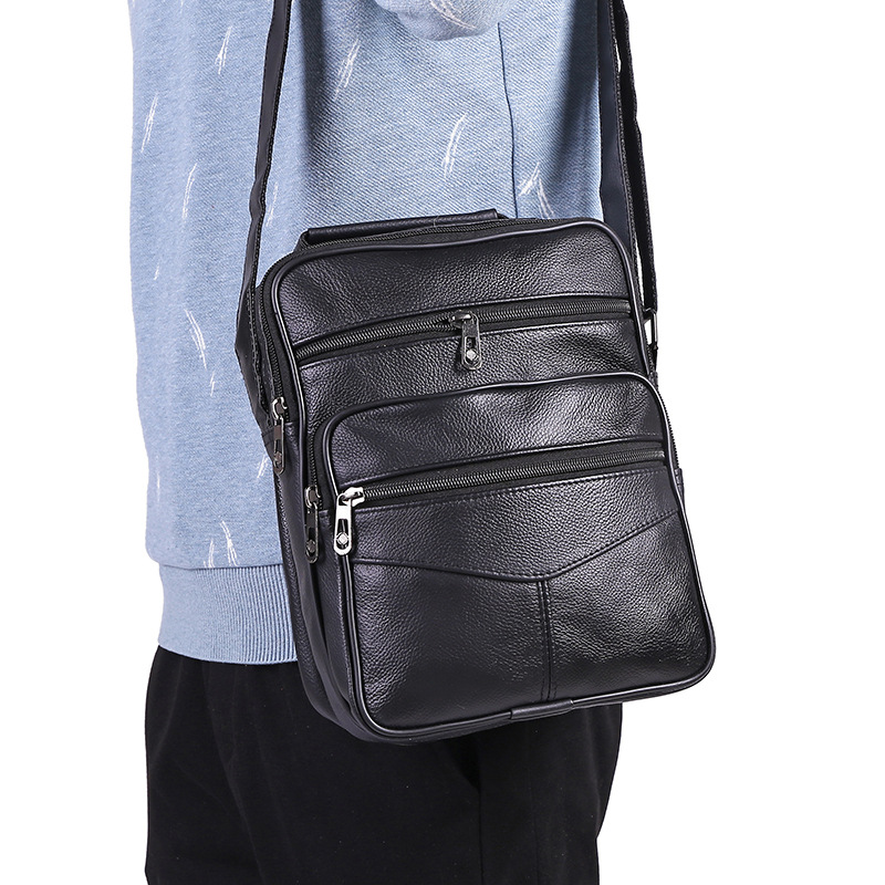 Men's Real-Leather Bag Shoulder Crossbody Bag Fashion Business Briefcase Cowhide Casual Fashionable Style All-Matching Fashion Wholesale Men's Real-Leather Bag Shoulder Crossbody Bag Fashion Business Briefcase Cowhide Casual Fashionable Style All-Matching Fashion Wholesale