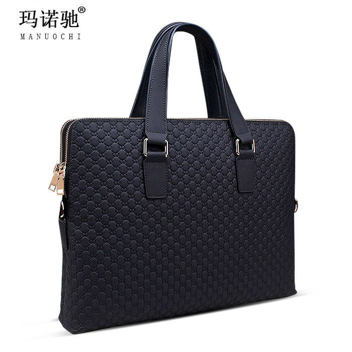 One Piece Dropshipping Men&#039;s Real-Leather Bag Cowhide Handbag Men&#039;s Business Bag Briefcase Portfolio Shoulder Messenger Bag