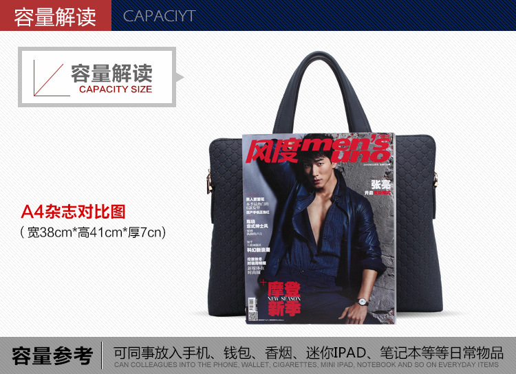 One Piece Dropshipping Men's Real-Leather Bag Cowhide Handbag Men's Business Bag Briefcase Portfolio Shoulder Messenger Bag