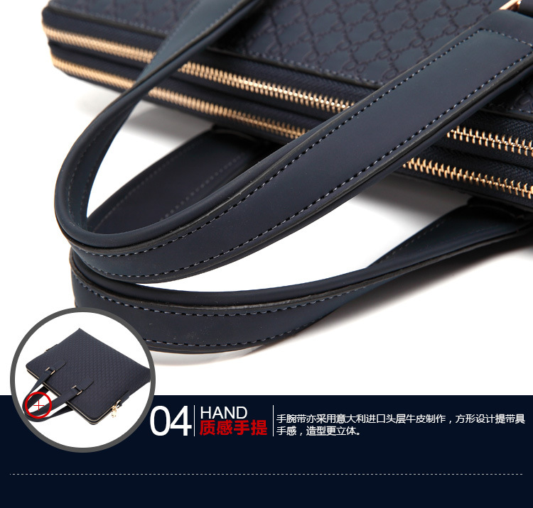 One Piece Dropshipping Men's Real-Leather Bag Cowhide Handbag Men's Business Bag Briefcase Portfolio Shoulder Messenger Bag