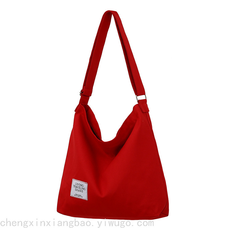 Literary Canvas Bag Trendy Women&#039;s Simple Large Capacity Portable Shoulder Crossbody Student Bag Generation 