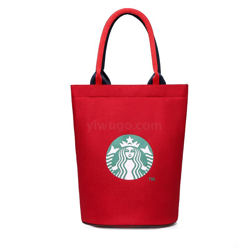 Bag female new large capacity bucket bag student canvas bag Korean version simple joker dark shoulder handbag