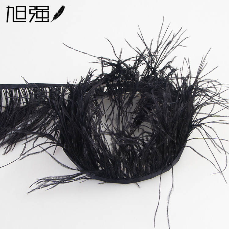 Manufacturer direct sale 13-15 cm bird hair silk plus cloth edge ostrich hair silk lace ostrich hair plus ribbon 2-150