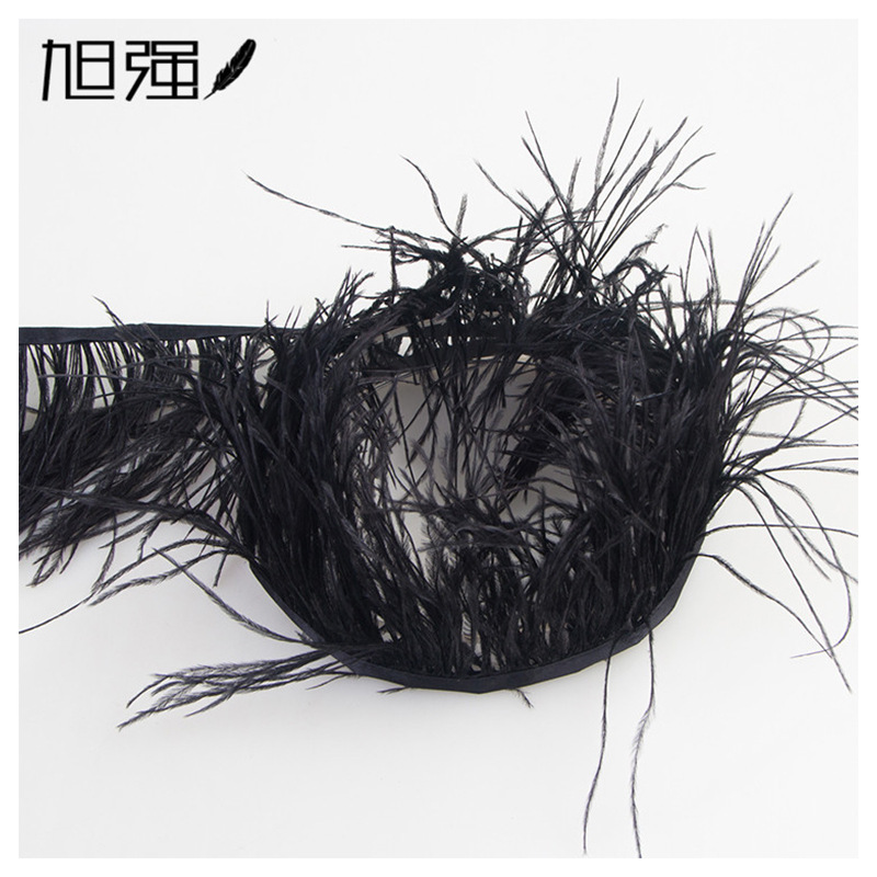 Manufacturer direct sale 13-15 cm bird hair silk plus cloth edge ostrich hair silk lace ostrich hair plus ribbon 2-150