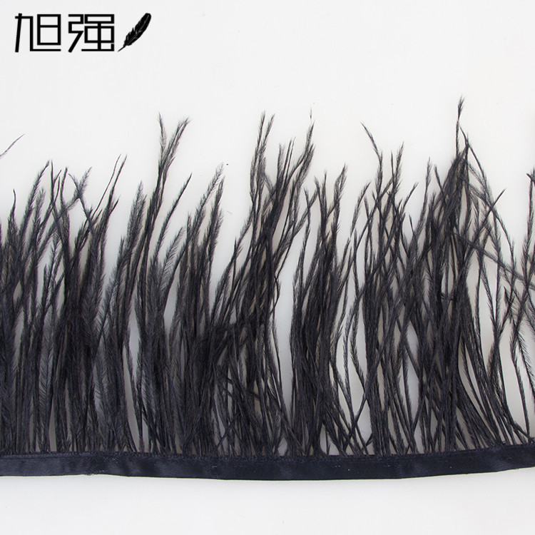 Manufacturer direct sale 13-15 cm bird hair silk plus cloth edge ostrich hair silk lace ostrich hair plus ribbon 2-150