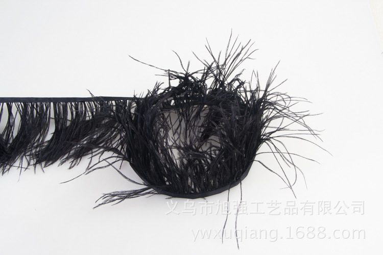 Manufacturer direct sale 13-15 cm bird hair silk plus cloth edge ostrich hair silk lace ostrich hair plus ribbon 2-150