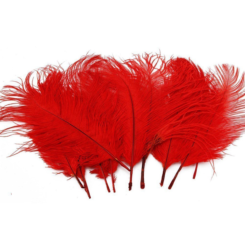 The wedding table flower decoration in The window of Natural Ostrich Feather Hotel in South Africa can be dyed Ostrich hair wholesale 15-20cm