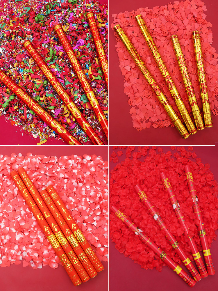 Wedding Supplies Collection Wedding Ceremony Tube Birthday Opening Ceremony Salute Handheld Petal Rain Fireworks Spraying Decoration Canister