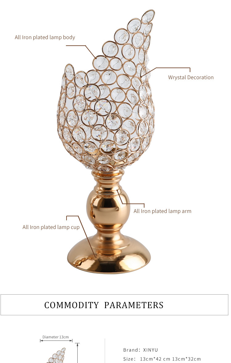 European Creative Fashionable Golden Electroplating Iron Petal Metal Candlestick Decoration Wedding Props Home Decoration European Creative Fashionable Golden Electroplating Iron Petal Metal Candlestick Decoration Wedding Props Home Decoration