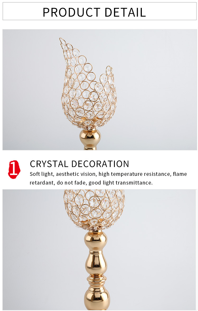 European Creative Fashionable Golden Electroplating Iron Petal Metal Candlestick Decoration Wedding Props Home Decoration European Creative Fashionable Golden Electroplating Iron Petal Metal Candlestick Decoration Wedding Props Home Decoration