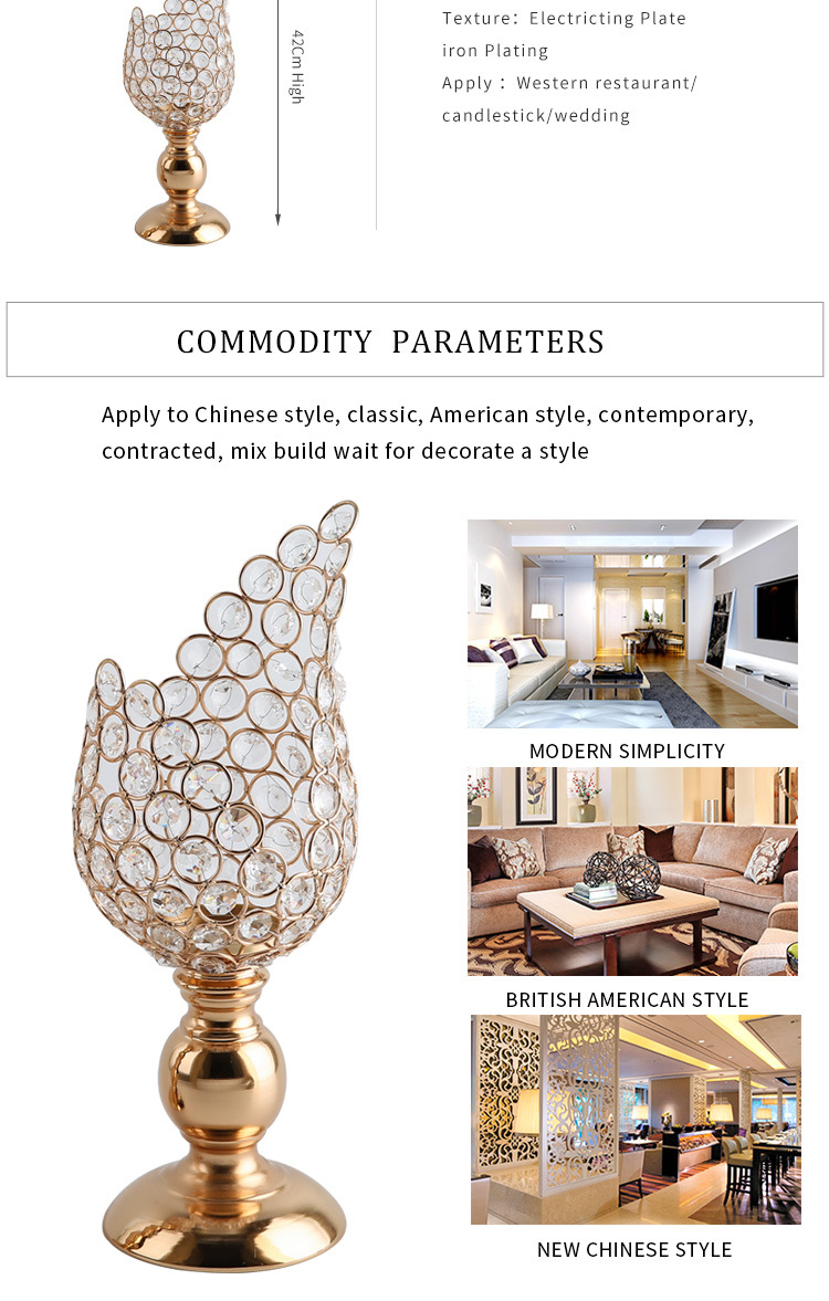 European Creative Fashionable Golden Electroplating Iron Petal Metal Candlestick Decoration Wedding Props Home Decoration European Creative Fashionable Golden Electroplating Iron Petal Metal Candlestick Decoration Wedding Props Home Decoration