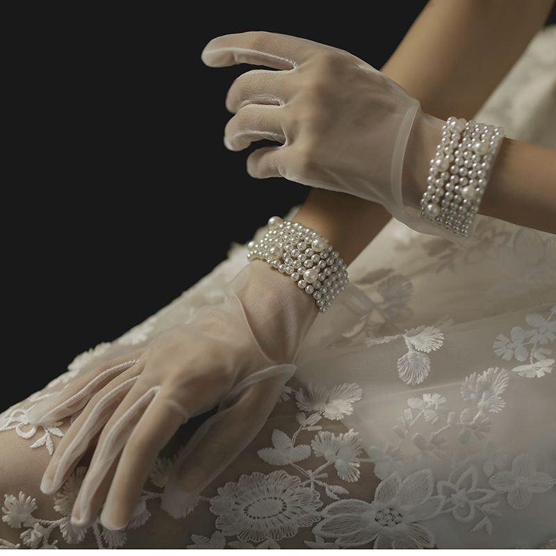 Wedding Gloves Wedding Dress Gloves Wedding Gloves Pearl Short Wedding Gloves