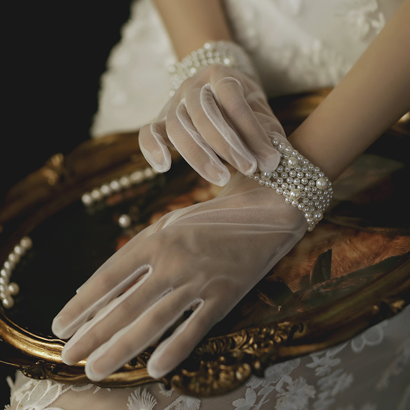 Wedding Gloves Wedding Dress Gloves Wedding Gloves Pearl Short Wedding Gloves