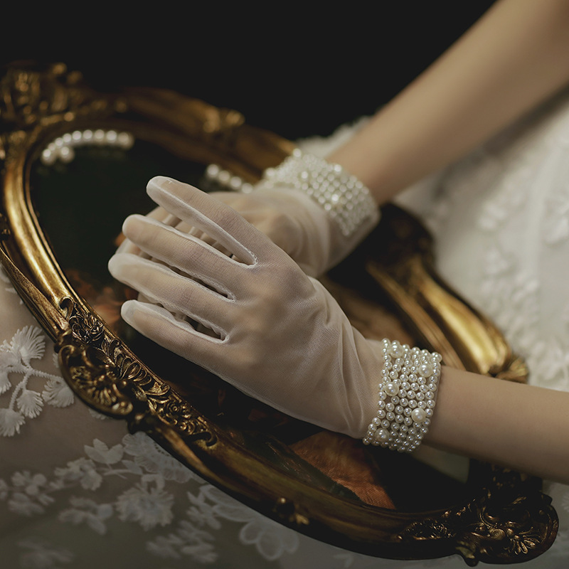 Wedding Gloves Wedding Dress Gloves Wedding Gloves Pearl Short Wedding Gloves