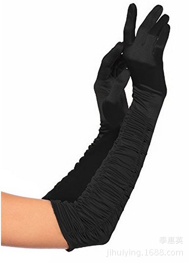 Wholesale Satin Satin Wedding Gloves Etiquette Gloves Bridal Gloves Pleated Sexy Dinner Performance Wedding Gloves