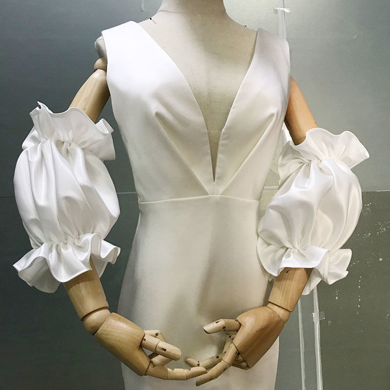 Wedding Gloves Arms Hiding Bridal Pearl Beautiful Gloves Long Mesh Lace White Yarn Wedding Dress Oversleeves Trip Shoot