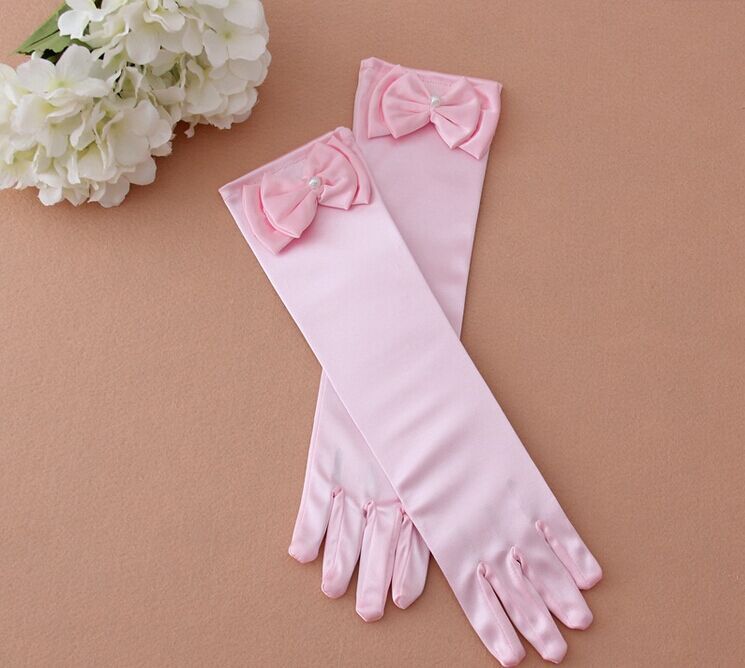 Girls' Wedding Gloves Children's Dress Gloves Mid-Length Performance Gloves Girls' Wedding Gloves Children's Dress Gloves Mid-Length Performance Gloves