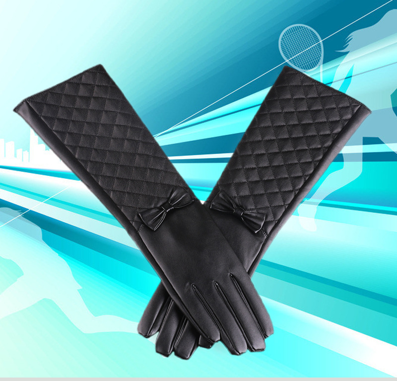 Autumn and Winter Gloves Women's 50cm Leather Sleeve Cover Lengthen to Keep Warm Fleece-Lined Wedding Gloves Autumn and Winter Gloves Women's 50cm Leather Sleeve Cover Lengthen to Keep Warm Fleece-Lined Wedding Gloves