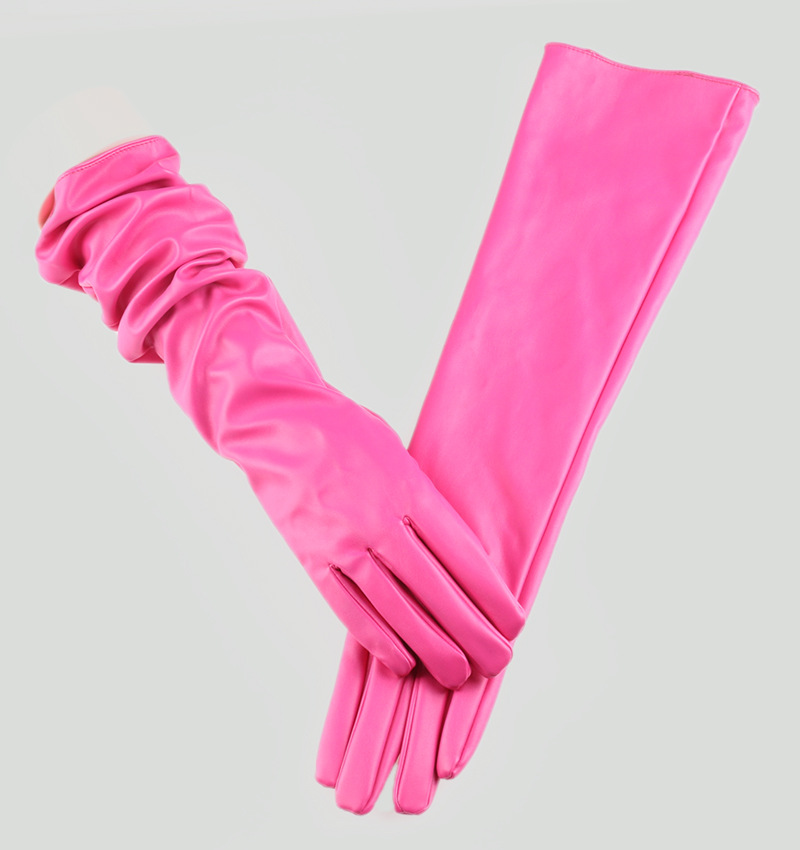 Autumn and Winter Gloves Women's 50cm Leather Sleeve Cover Lengthen to Keep Warm Fleece-Lined Wedding Gloves Autumn and Winter Gloves Women's 50cm Leather Sleeve Cover Lengthen to Keep Warm Fleece-Lined Wedding Gloves