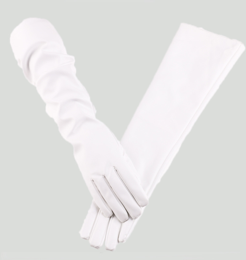Autumn and Winter Gloves Women's 50cm Leather Sleeve Cover Lengthen to Keep Warm Fleece-Lined Wedding Gloves Autumn and Winter Gloves Women's 50cm Leather Sleeve Cover Lengthen to Keep Warm Fleece-Lined Wedding Gloves