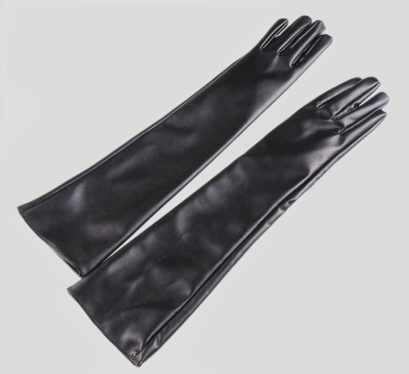 Autumn and Winter Gloves Women's 50cm Leather Sleeve Cover Lengthen to Keep Warm Fleece-Lined Wedding Gloves Autumn and Winter Gloves Women's 50cm Leather Sleeve Cover Lengthen to Keep Warm Fleece-Lined Wedding Gloves