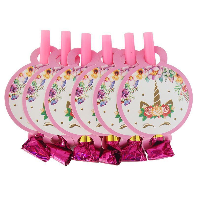 Unicorn pennant paper plate popcorn box paper hat cup Unicorn birthday party set