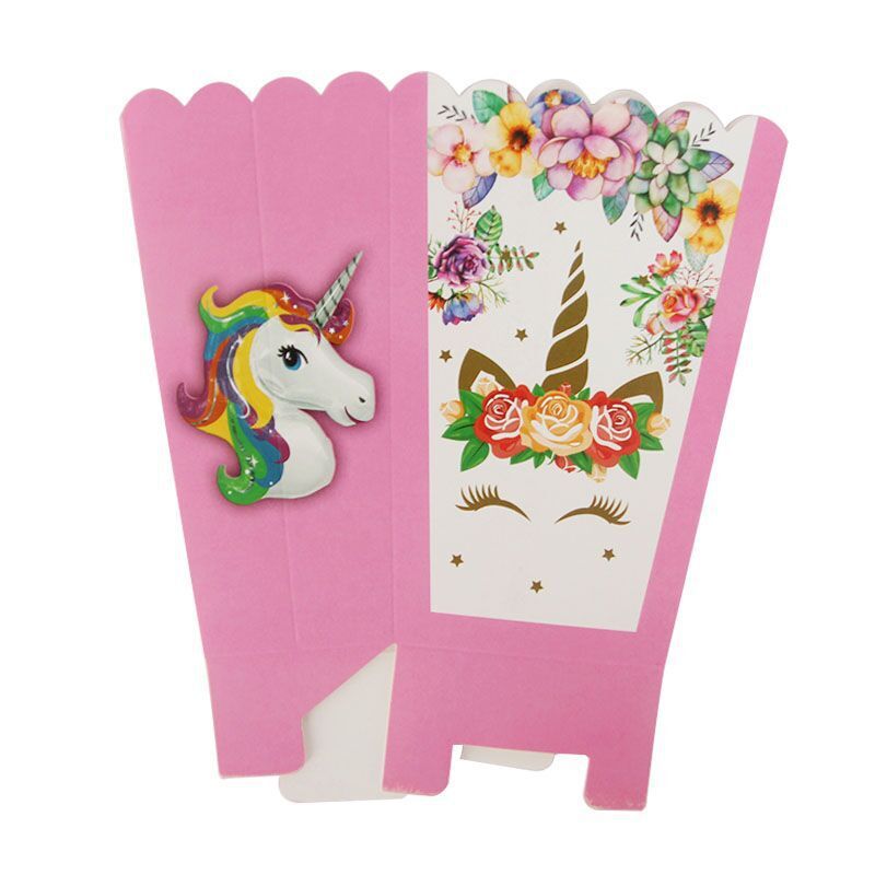 Unicorn pennant paper plate popcorn box paper hat cup Unicorn birthday party set Unicorn pennant paper plate popcorn box paper hat cup Unicorn birthday party set
