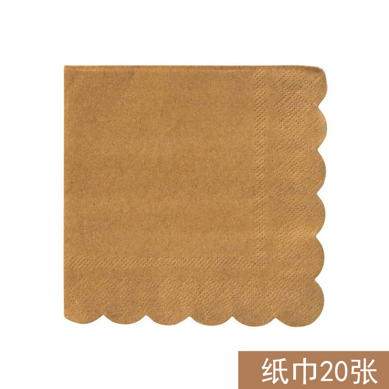 Kraftpaper Composite Bronzing Kraft Paper Plate Disposable Picnic Plate Set Paper Cup Tissue Party Tableware Kraftpaper Composite Bronzing Kraft Paper Plate Disposable Picnic Plate Set Paper Cup Tissue Party Tableware