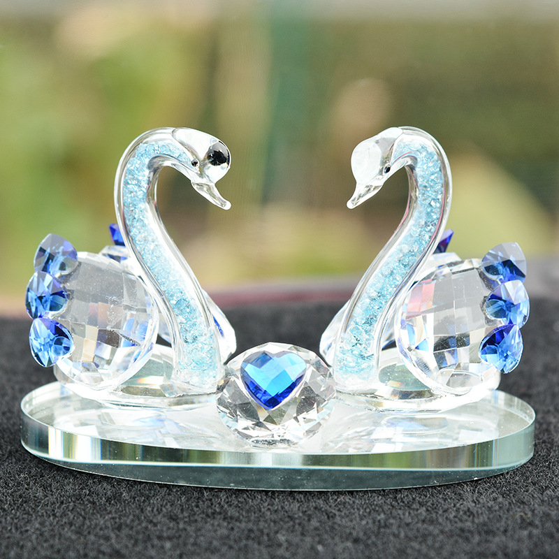 Crystal Ornament Wholesale Crystal Swan Wedding Gift Wedding Room Decoration Crystal Crafts Ornaments Crystal Animal