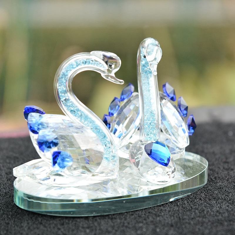 Crystal Ornament Wholesale Crystal Swan Wedding Gift Wedding Room Decoration Crystal Crafts Ornaments Crystal Animal