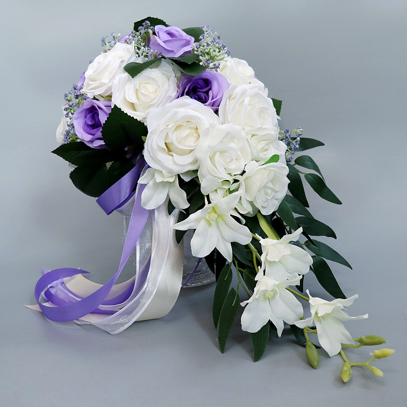 Cross-Border Wedding Tie Bridal Water Drops Bridal Bouquet European Style Fresh White Series Bridal Bouquet