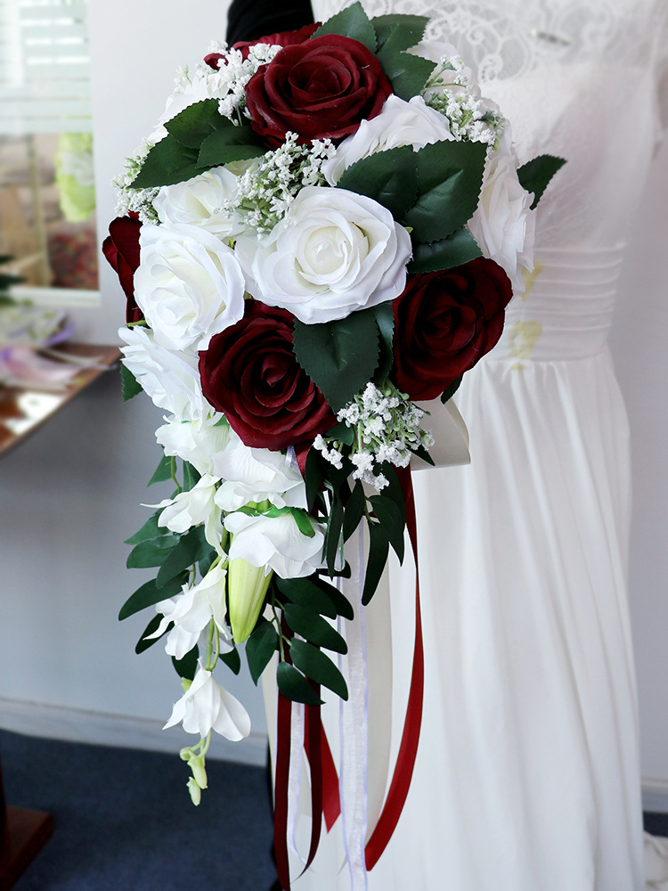 Cross-Border Wedding Tie Bridal Water Drops Bridal Bouquet European Style Fresh White Series Bridal Bouquet Cross-Border Wedding Tie Bridal Water Drops Bridal Bouquet European Style Fresh White Series Bridal Bouquet
