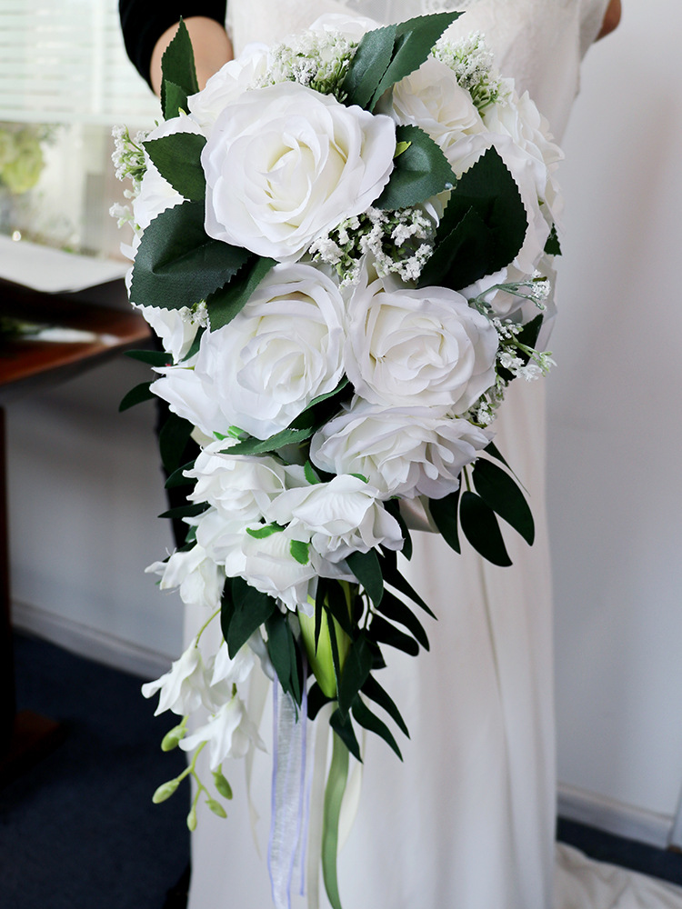 Cross-Border Wedding Tie Bridal Water Drops Bridal Bouquet European Style Fresh White Series Bridal Bouquet Cross-Border Wedding Tie Bridal Water Drops Bridal Bouquet European Style Fresh White Series Bridal Bouquet