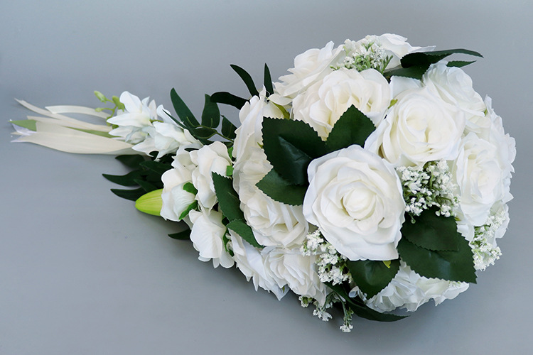 Bridal Bouquet Bridal Bouquet European Style Fresh White Series Artificial Rose Bouquet Multi-Color Customizable Bridal Bouquet Bridal Bouquet European Style Fresh White Series Artificial Rose Bouquet Multi-Color Customizable