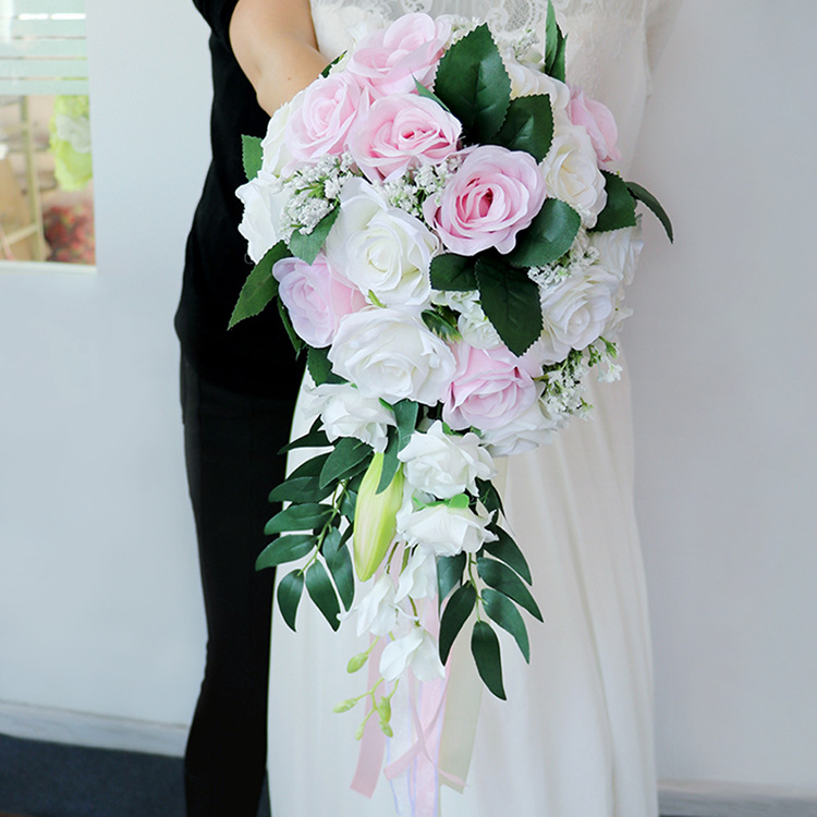 Bridal Bouquet Bridal Bouquet European Style Fresh White Series Artificial Rose Bouquet Multi-Color Customizable Bridal Bouquet Bridal Bouquet European Style Fresh White Series Artificial Rose Bouquet Multi-Color Customizable