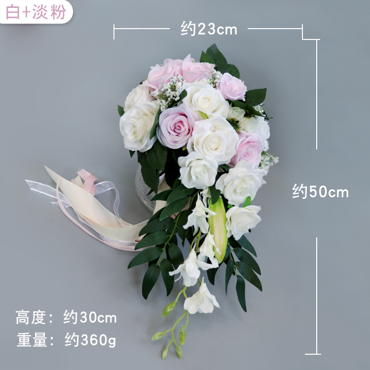 Bridal Bouquet Bridal Bouquet European Style Fresh White Series Artificial Rose Bouquet Multi-Color Customizable Bridal Bouquet Bridal Bouquet European Style Fresh White Series Artificial Rose Bouquet Multi-Color Customizable