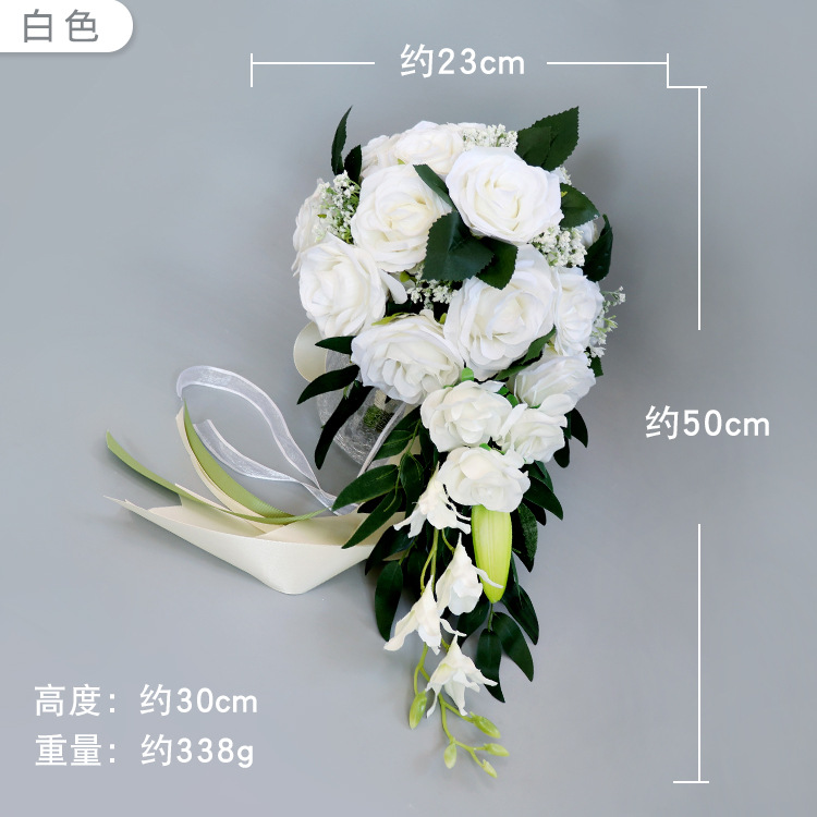 Bridal Bouquet Bridal Bouquet European Style Fresh White Series Artificial Rose Bouquet Multi-Color Customizable Bridal Bouquet Bridal Bouquet European Style Fresh White Series Artificial Rose Bouquet Multi-Color Customizable