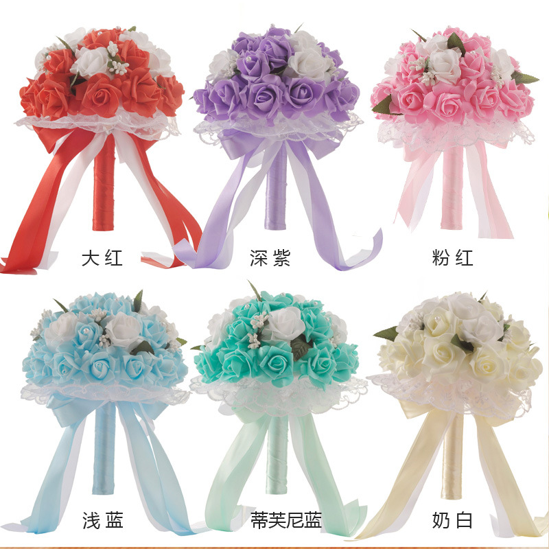 European and American Wedding Supplies Wedding Bridal Bouquet Wholesale Korean Artificial Bouquet PE Foam Wedding Bouquet