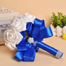 Aliexpress bride diamond hand bouquet bow ribbon foam bridal bouquet factory direct sales support custom Aliexpress bride diamond hand bouquet bow ribbon foam bridal bouquet factory direct sales support custom