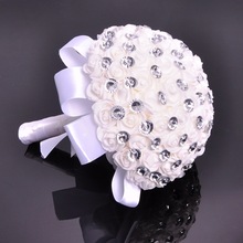 Aliexpress bride diamond hand bouquet bow ribbon foam bridal bouquet factory direct sales support custom Aliexpress bride diamond hand bouquet bow ribbon foam bridal bouquet factory direct sales support custom