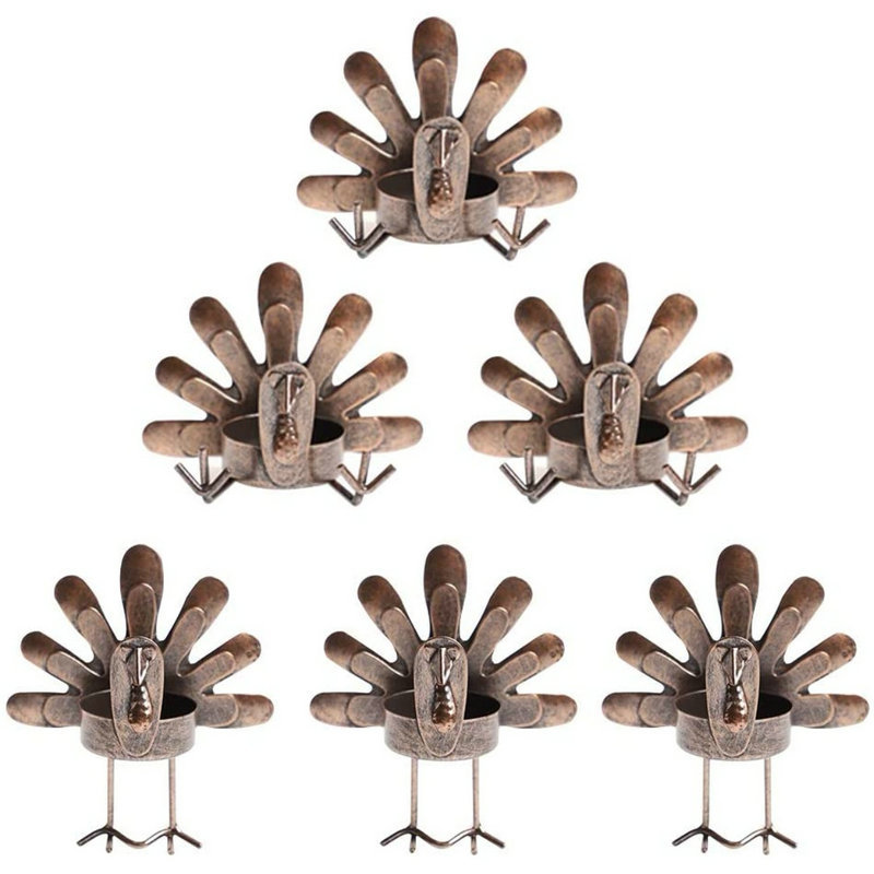 Cross-Border Amazon Metal Turkey Tea Light Candlestick Thanksgiving Candlestick Candleholder