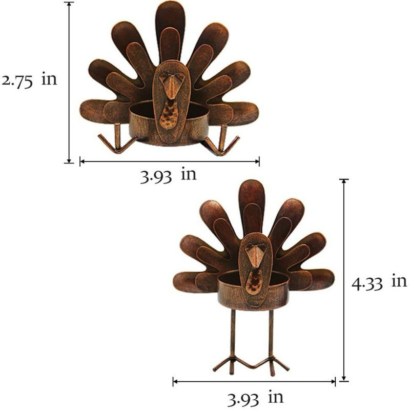 Cross-Border Amazon Metal Turkey Tea Light Candlestick Thanksgiving Candlestick Candleholder