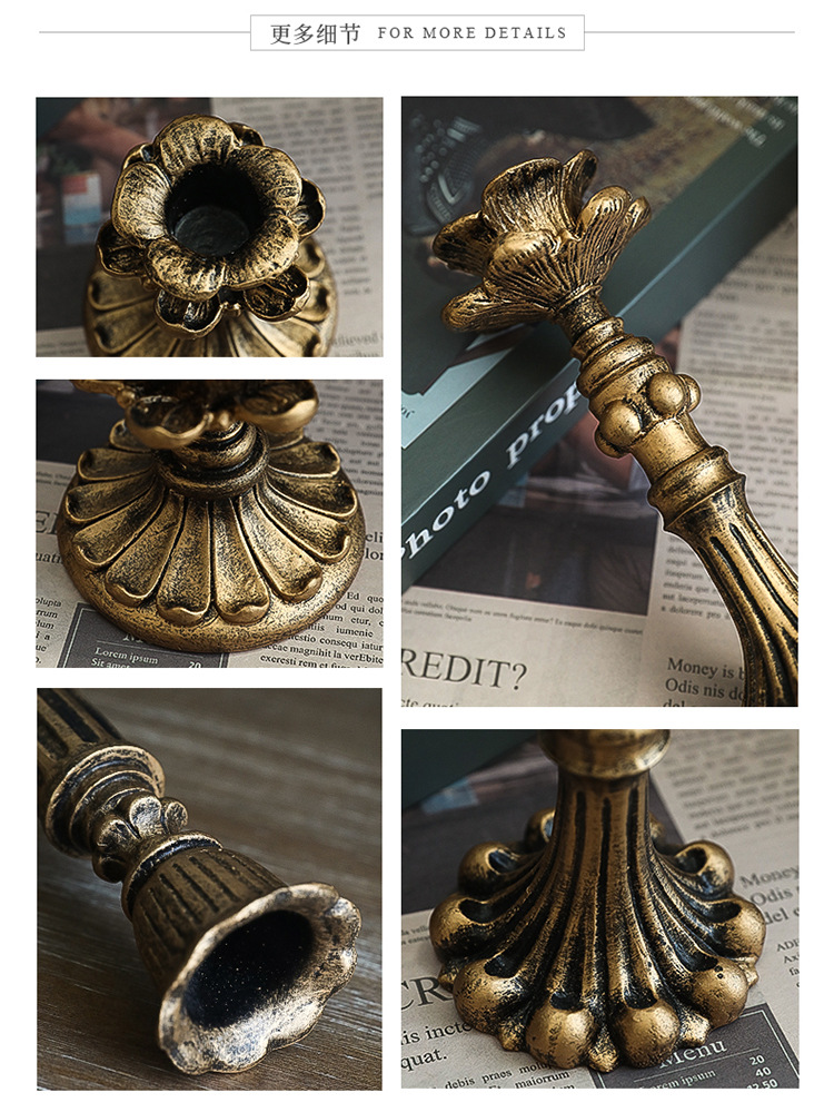 Retro Candlestick Photography Props Ins Style Candle Photography Background Home Decoration Candleholder