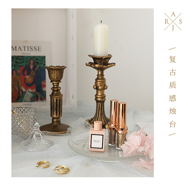 Retro Candlestick Photography Props Ins Style Candle Photography Background Home Decoration Candleholder