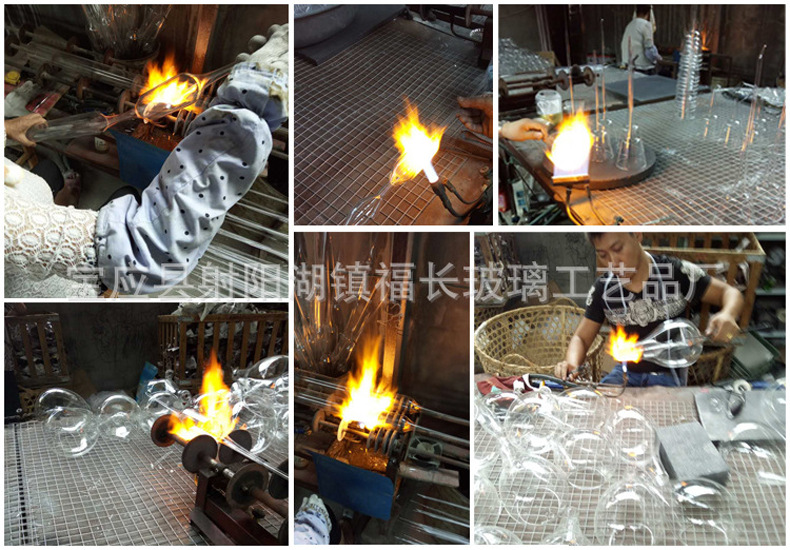 Spherical Glass Candlestick European-Style Hanging Transparent Glass Candlestick Candleholder