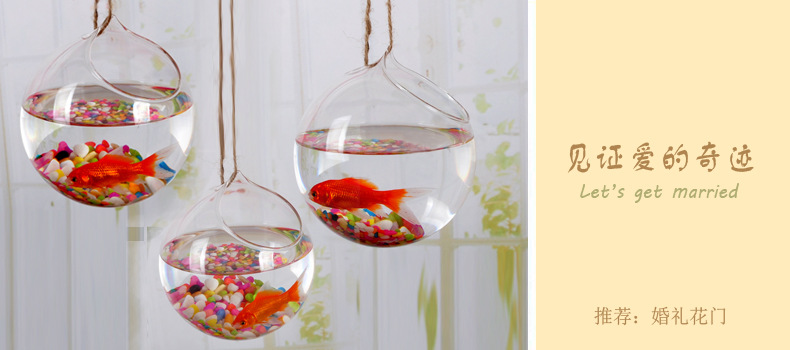 Spherical Glass Candlestick European-Style Hanging Transparent Glass Candlestick Candleholder
